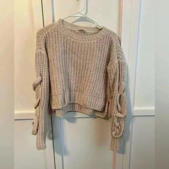 Candies XS Light Pink Knit Cropped Sweater - Picture 1 of 3